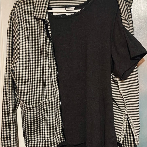 Vintage Daniel Caron gingham black/white front zip jacket - Picture 4 of 5